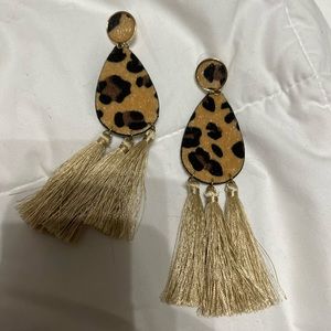 Cheetah print boutique earrings